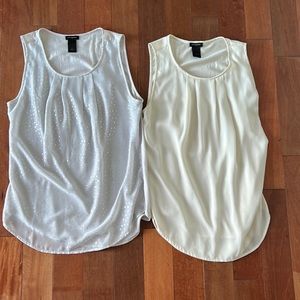 Ann Taylor sleeveless work blouses x2